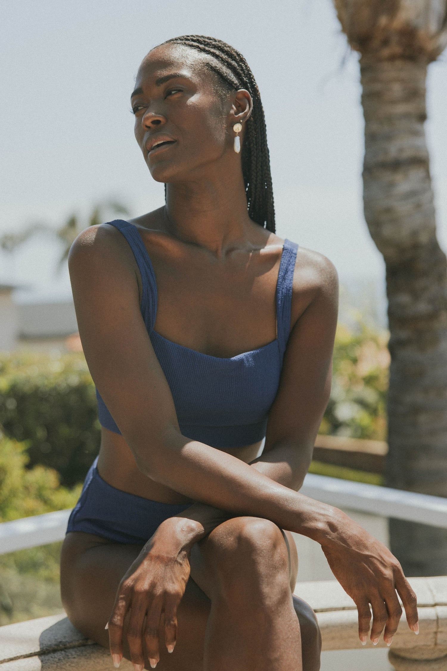 Capri Bikini Top | Crinkle Textured Square Neck Swim Top
