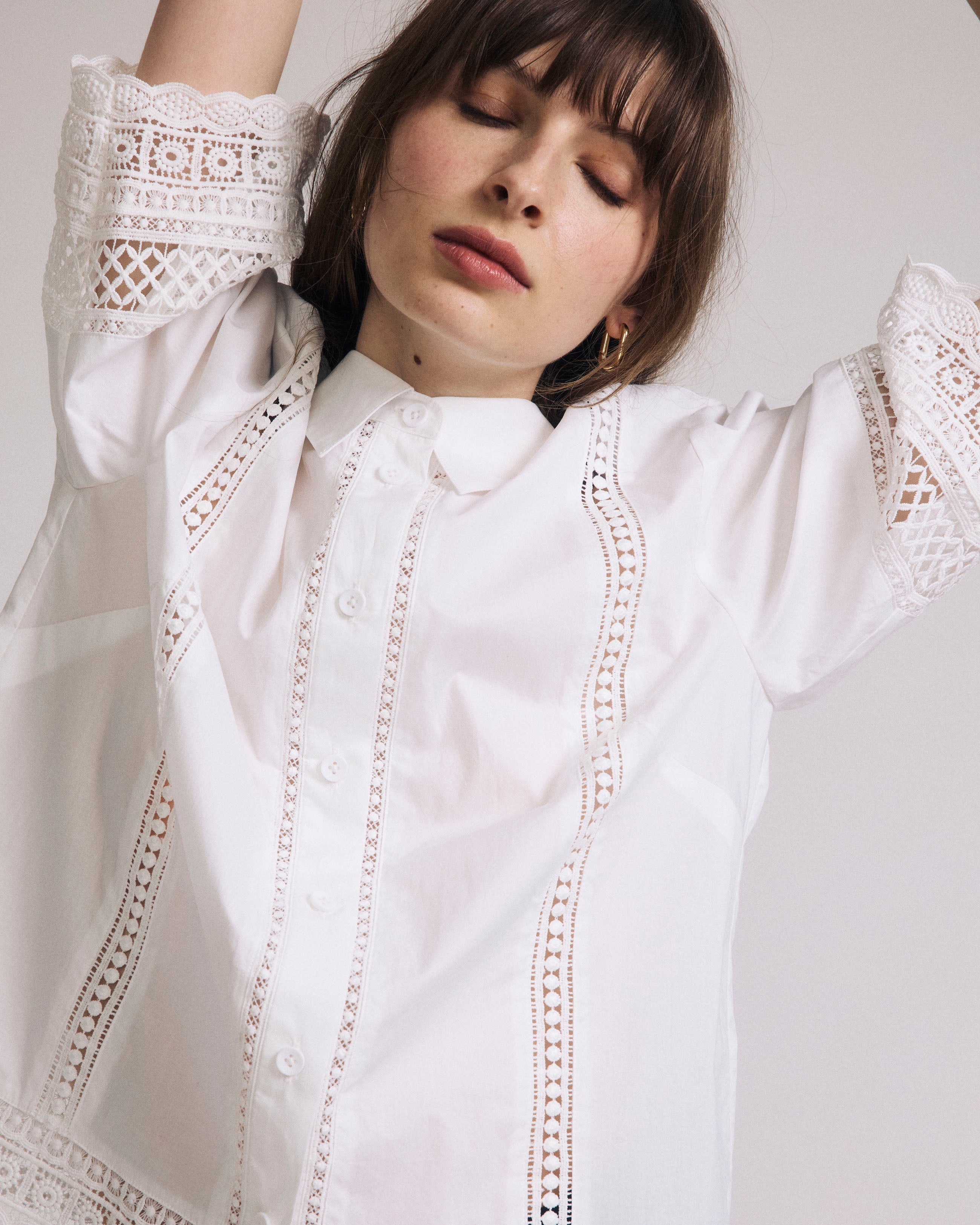 Dora Cotton Poplin Blouse - White