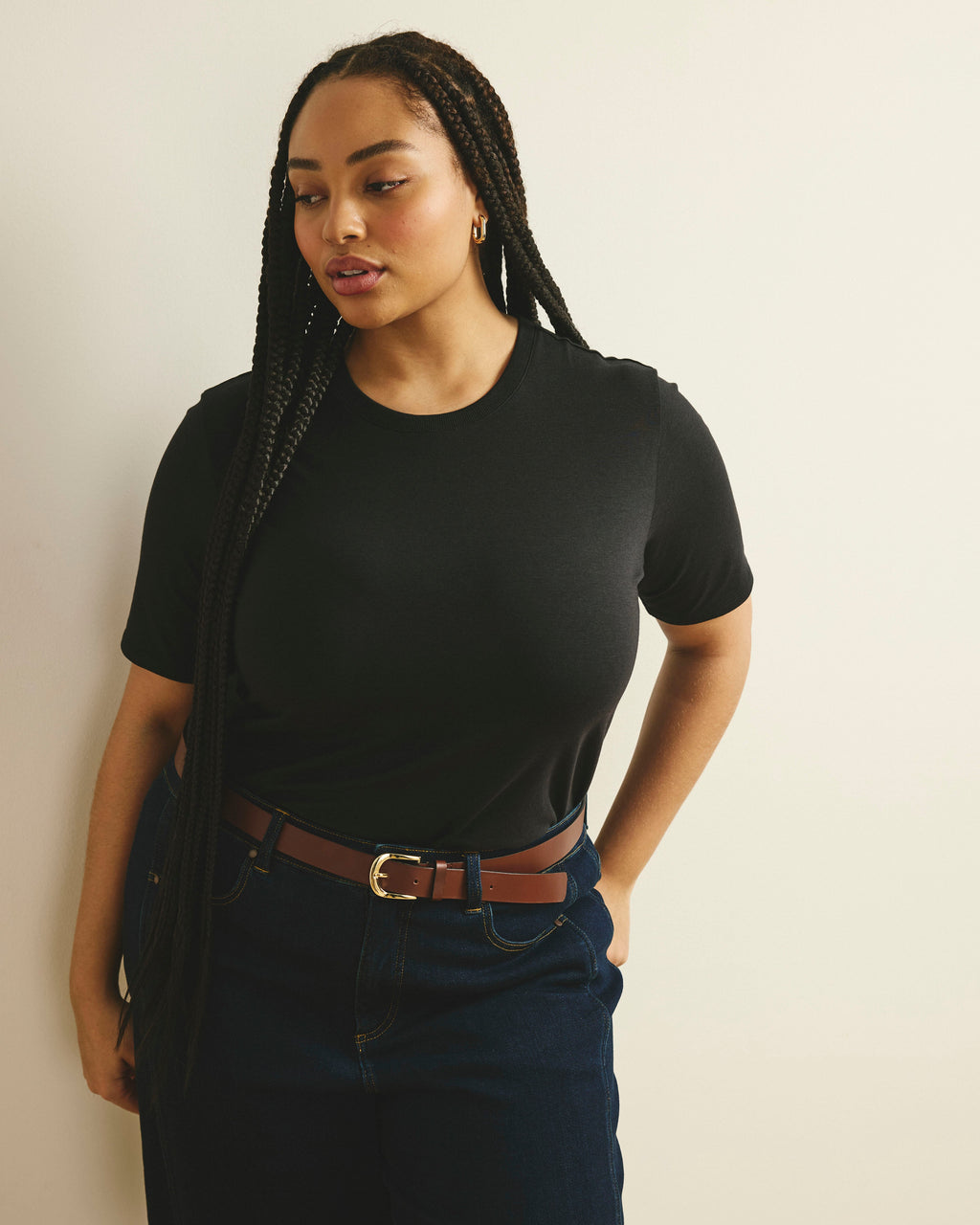 Maia Stovepipe Sleeve Tee - Black