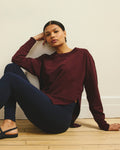 Fiona Side Slit Sweatshirt - Black Cherry