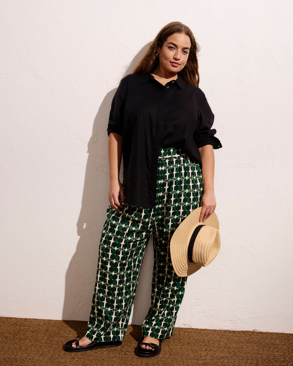 Dawn Linen Blend Hi Low Tunic - Black
