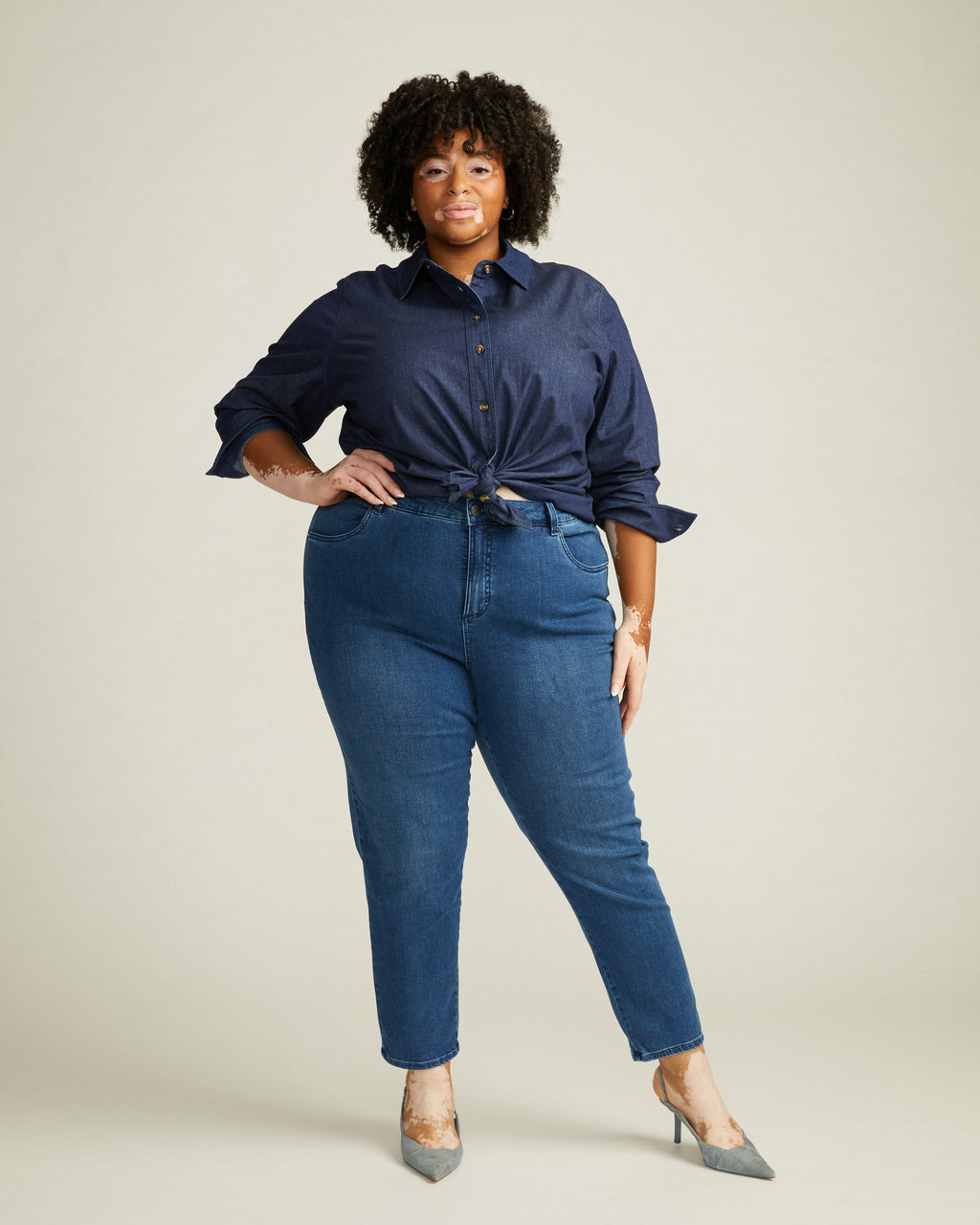 Minimalist Stretch Cotton Chambray Shirt - Dark Indigo