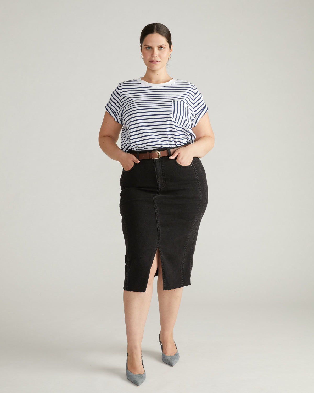 Breton Stripe Garcon Tee - White/Cenote Stripe