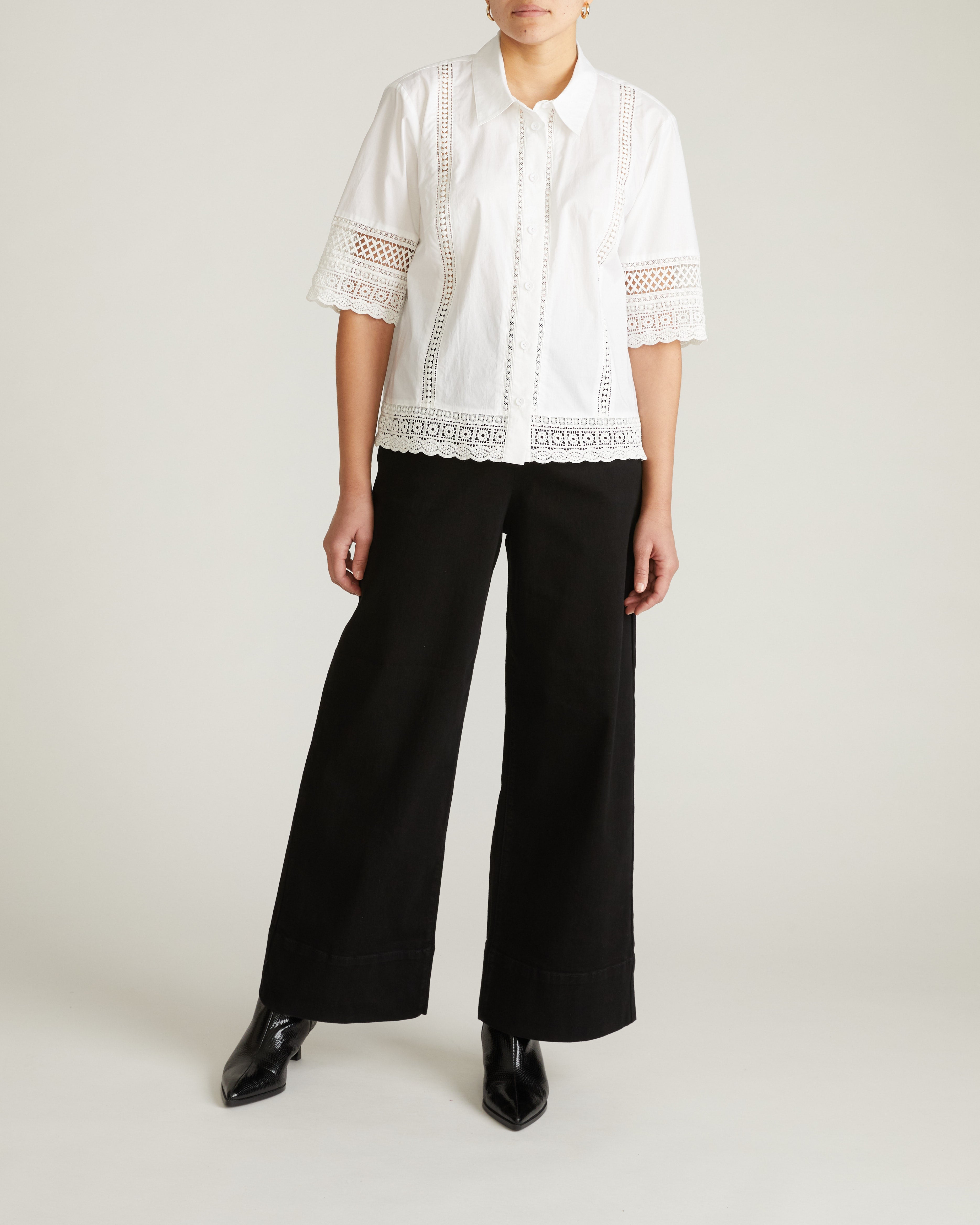 Dora Cotton Poplin Blouse - White