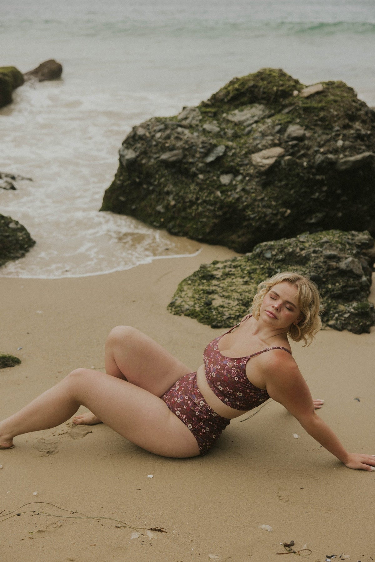 Charlotte Bikini Top | Ditsy Floral Scoop Neck Swim Top