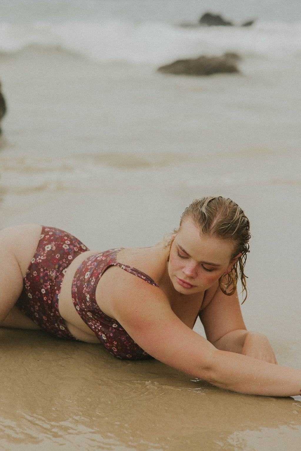 Charlotte Bikini Top | Ditsy Floral Scoop Neck Swim Top