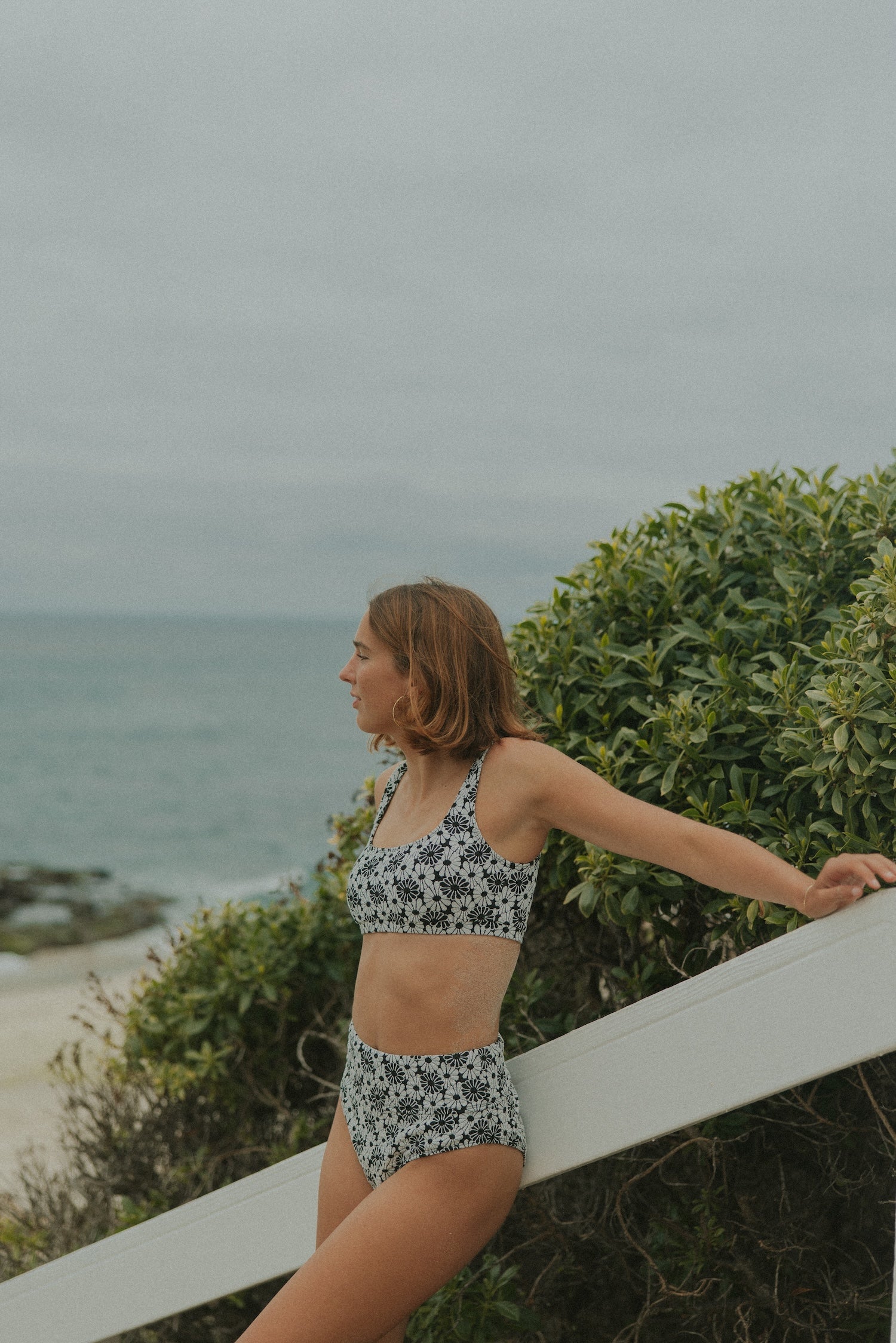 Daisy Bikini Top | Textured Floral Square Neck Bikini Top