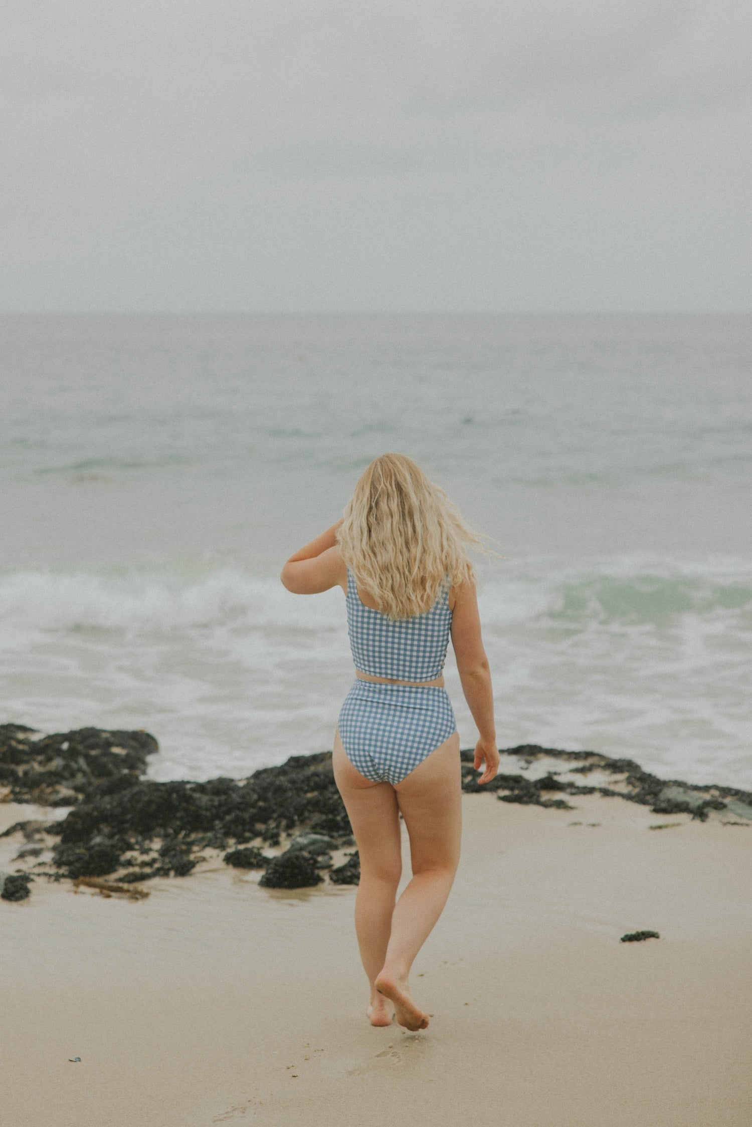 Georgia High Waisted Bottoms | Gingham Seamless Waist Bikini Bottoms