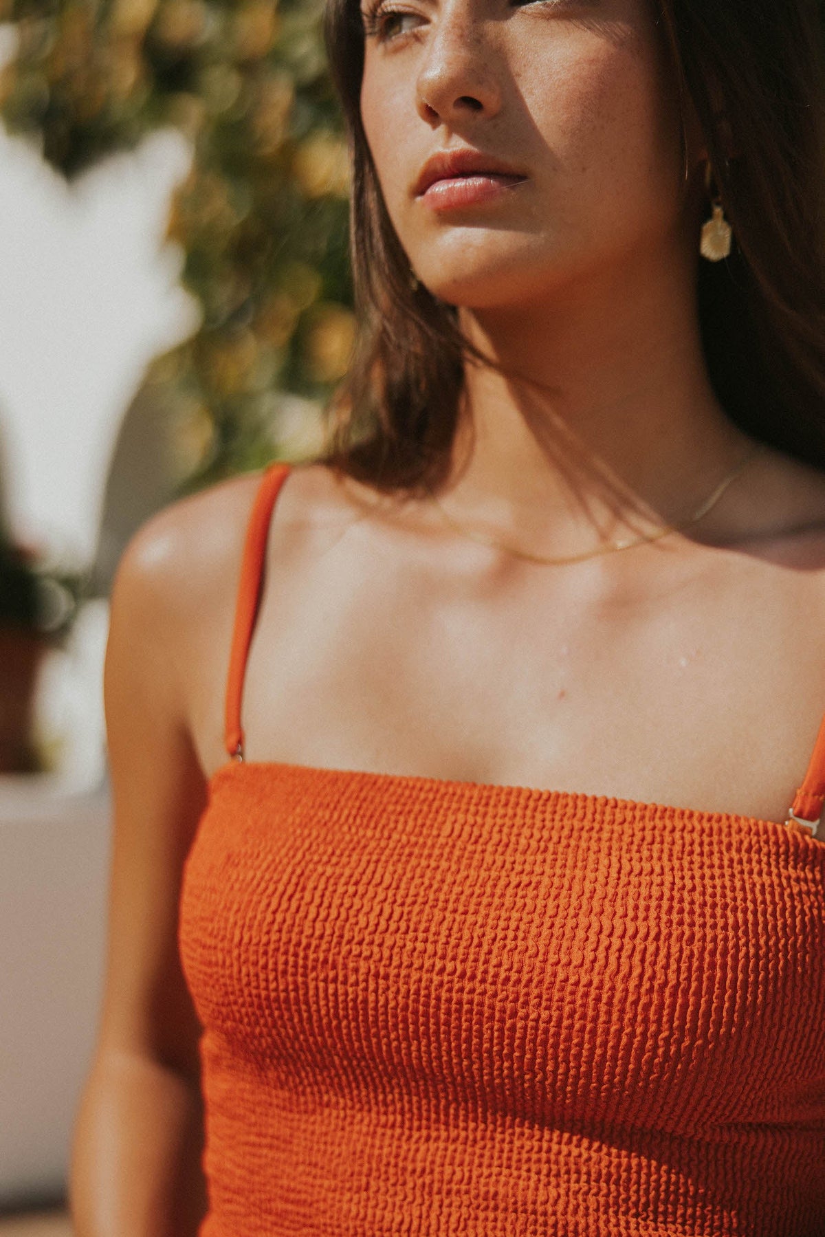Ginger Top | Crepe Textured Strapless Tube Tankini Top