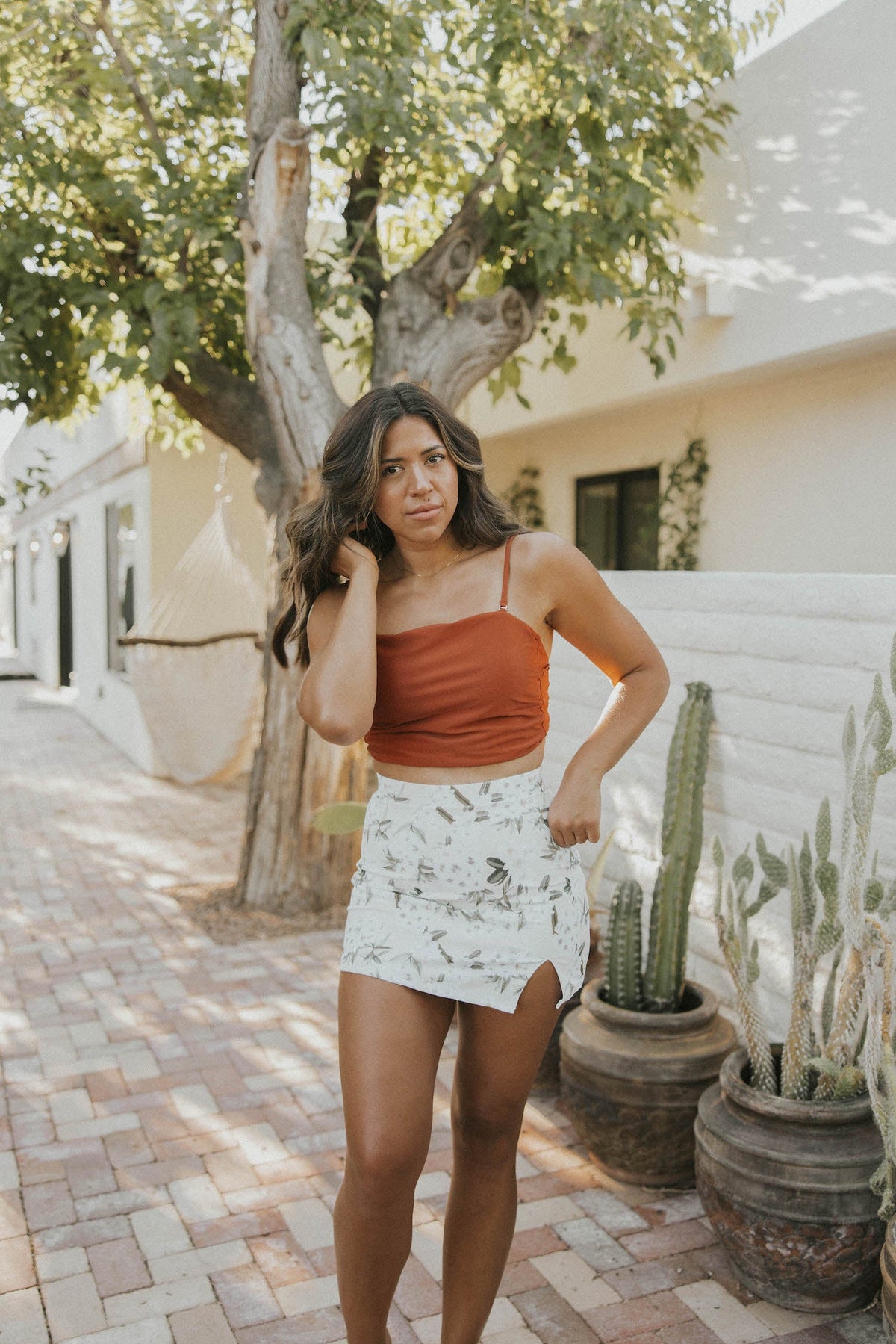 Jasmine Swim Skirt | Floral High Waisted Swim Skirt