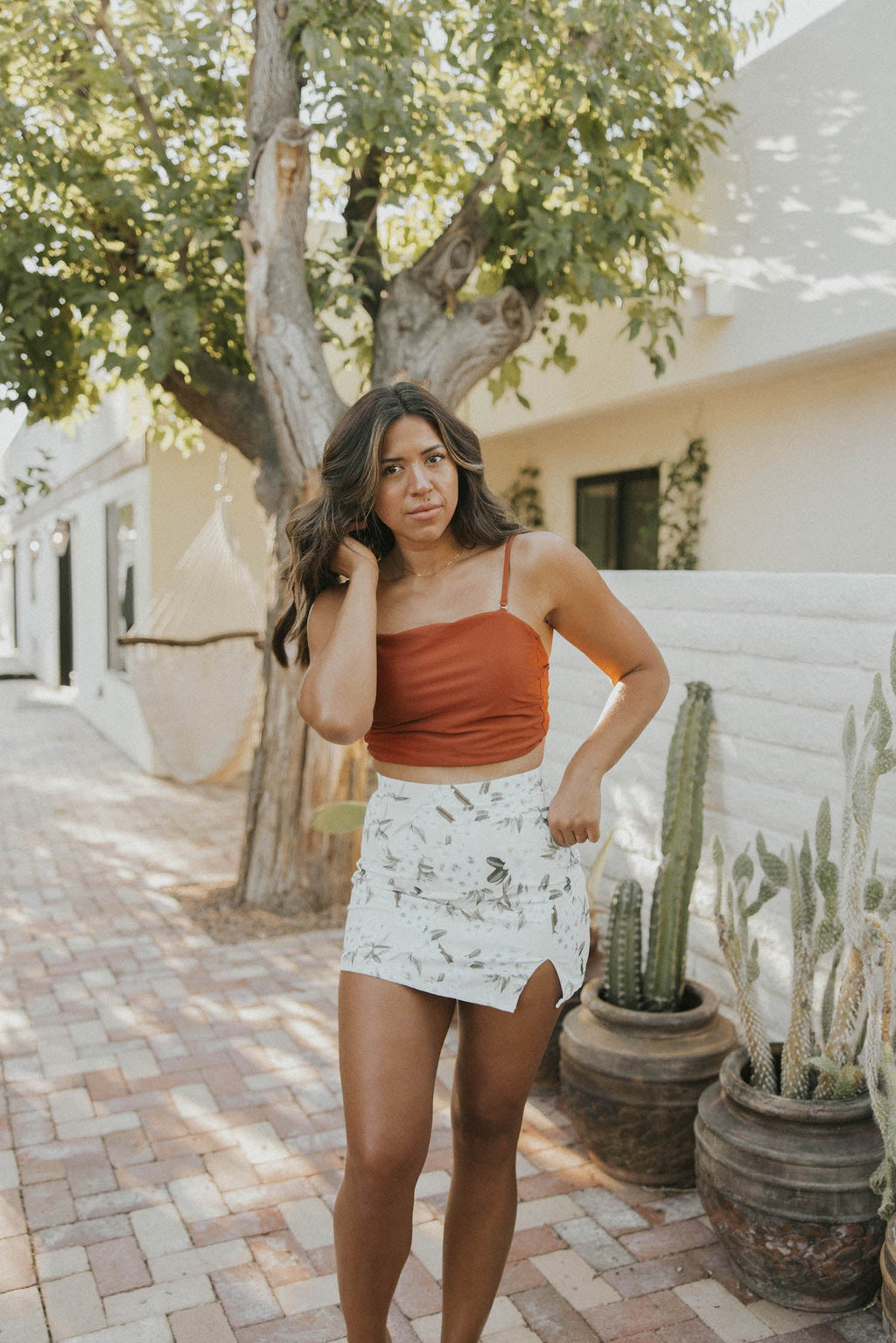 Sandstone Top | Adjustable Tie Back Tankini Top