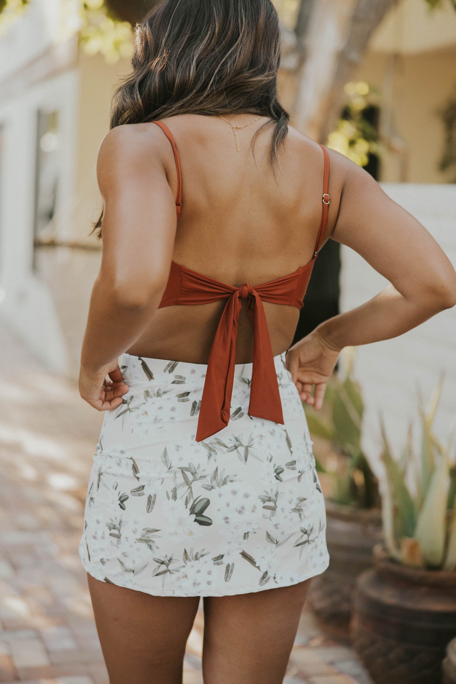 Jasmine Swim Skirt | Floral High Waisted Swim Skirt