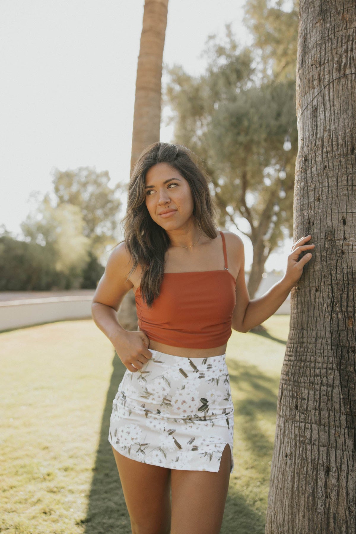 Jasmine Swim Skirt | Floral High Waisted Swim Skirt