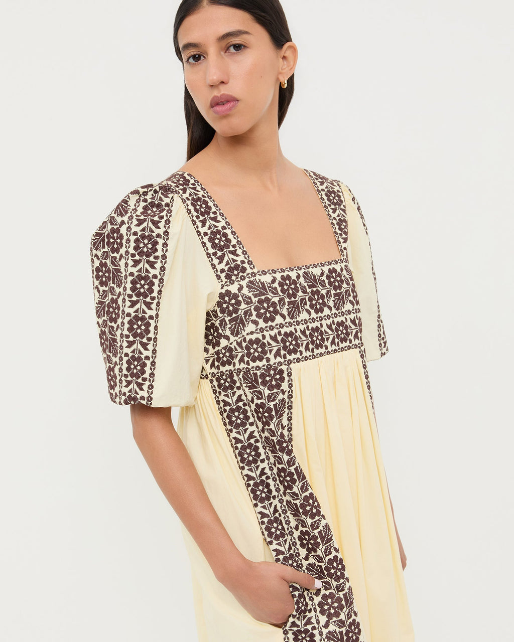 Lotus Embroidered Dress
