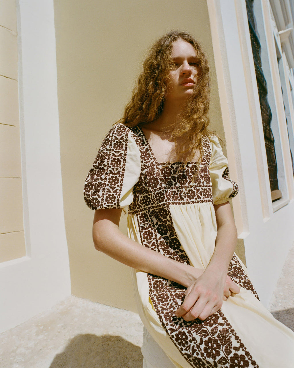 Lotus Embroidered Dress