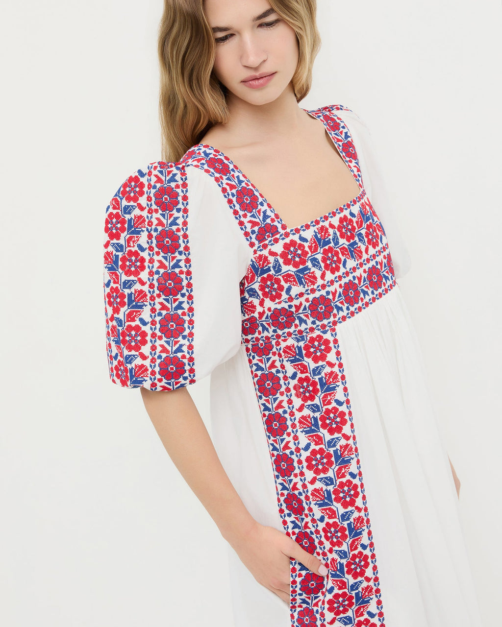 Lotus Embroidered Dress