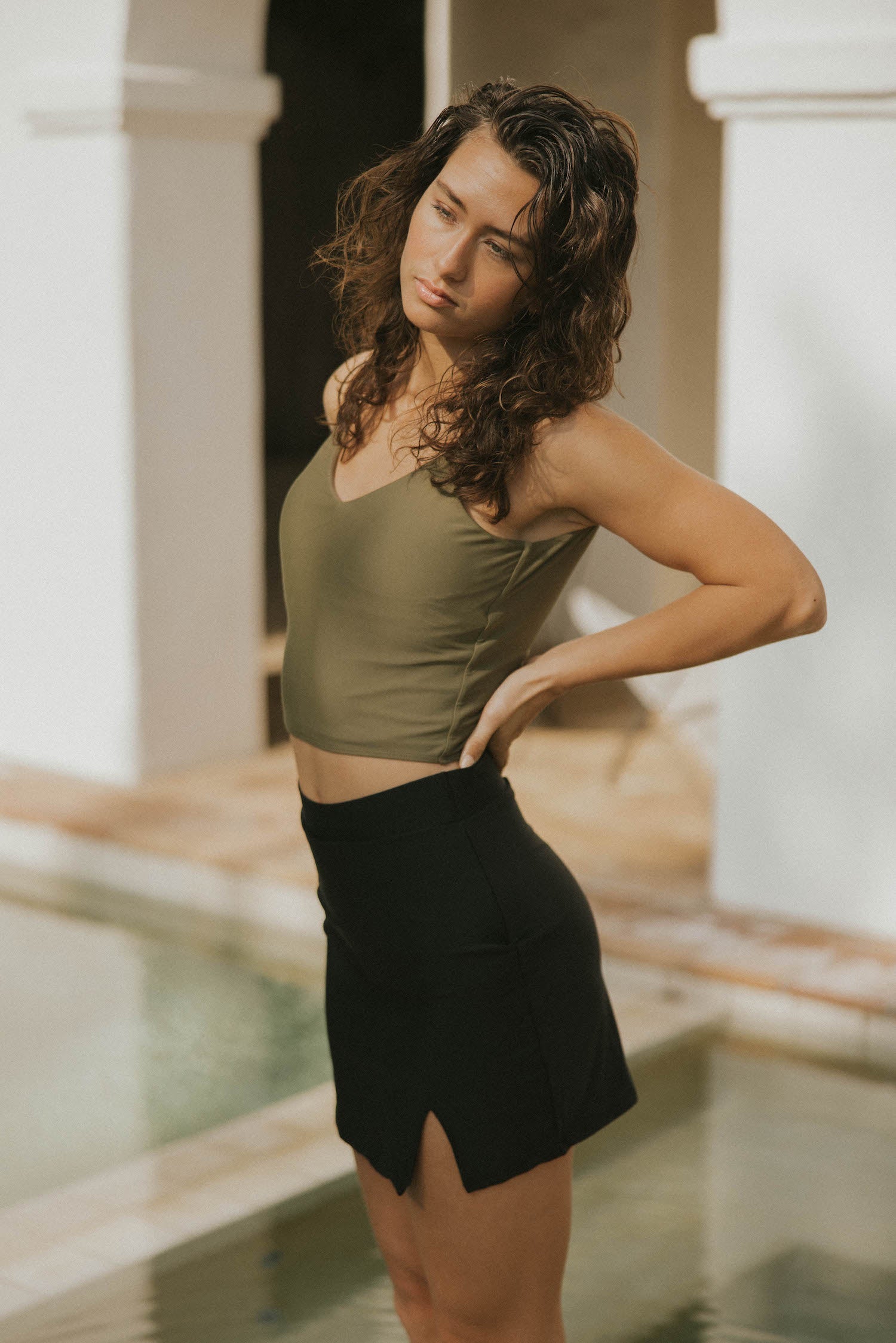 Luna Swim Skirt | High Waisted Swim Skirt with Elastic Waistband