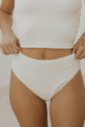High Tide Bottoms | White Crinkle Textured Bikini Bottoms