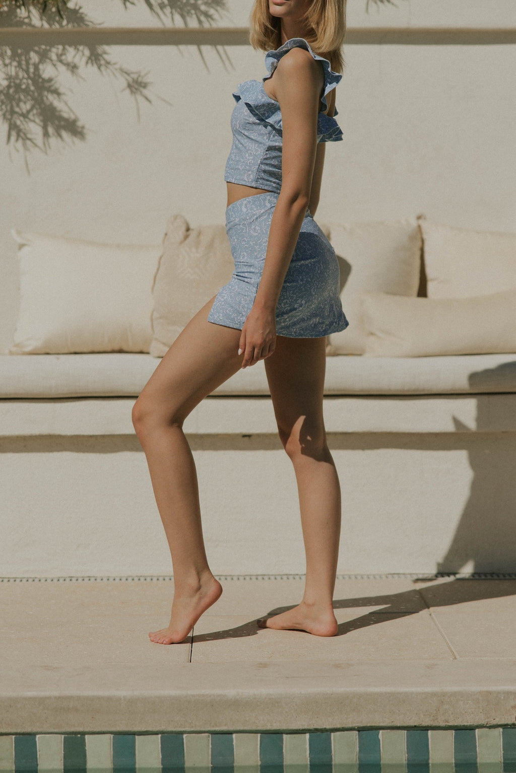 Seaside Swim Skirt | Floral High Waisted Swim Skirt