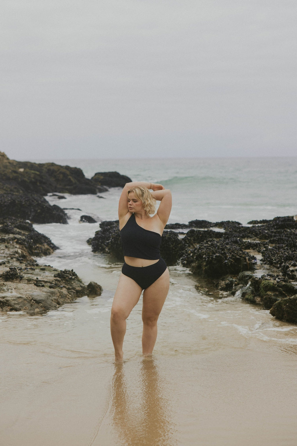 Sicily Top | Crinkle Textured One Shoulder Tankini Top